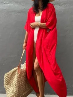 Sale Women's Dressy Dusters Dressy Jackets Vacation Outdoor clothing Holiday Summer Spring Fall Coat Regular Fit Comfy Outdoor Swimming Sports Vacation Holiday Modern Jacket Pure Color Lace up Pleated Women Blouses & Shirts