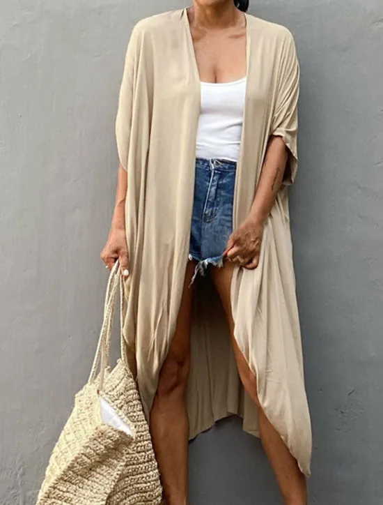 Sale Women's Dressy Dusters Dressy Jackets Vacation Outdoor clothing Holiday Summer Spring Fall Coat Regular Fit Comfy Outdoor Swimming Sports Vacation Holiday Modern Jacket Pure Color Lace up Pleated Women Blouses & Shirts