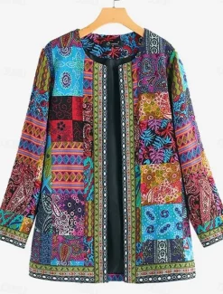 Women's Dressy Dusters Dressy Jackets Casual Jacket Spring Fall Winter Regular Coat Regular Fit Comfortable Casual / Daily Fashion Jacket Long Sleeve Print Solid Color Plain Adjustable Women Jackets