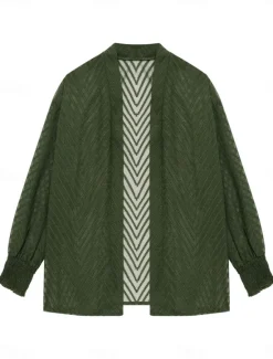 Best Women's Dressy Dusters Dressy Jackets Casual Jacket Vacation Street Daily Wear Summer Spring Regular Coat Regular Fit Comfortable Breathable Casual Jacket Long Sleeve non-printing Plain Oversized Women Cardigans & Outerwears|Jackets