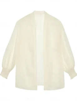 Best Women's Dressy Dusters Dressy Jackets Casual Jacket Vacation Street Daily Wear Summer Spring Regular Coat Regular Fit Comfortable Breathable Casual Jacket Long Sleeve non-printing Plain Oversized Women Cardigans & Outerwears|Jackets