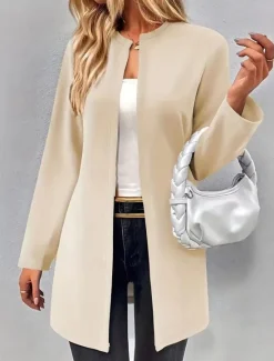New Women's Dressy Dusters Dressy Jackets Casual Jacket Vacation Street Daily Wear Fall Winter Coat Regular Fit Warm Breathable Casual Street Style Jacket Long Sleeve non-printing Plain Oversized Women Jackets