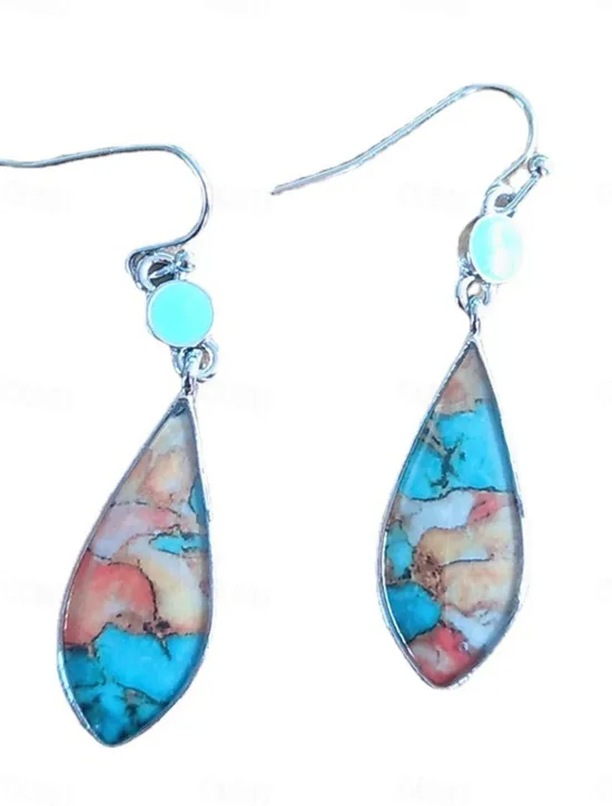 Women's Earrings Ethnic Style Outdoor Color Block Earring Women Trendy Jewelry