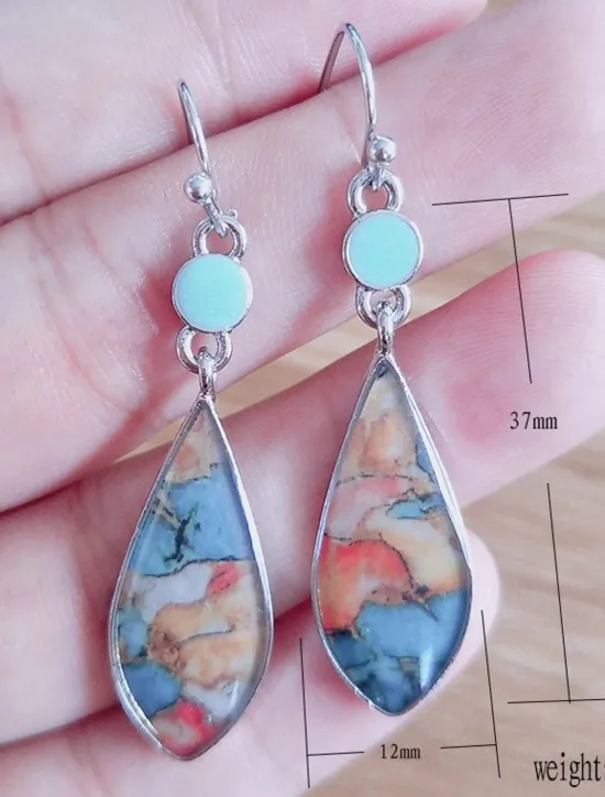 Women's Earrings Ethnic Style Outdoor Color Block Earring Women Trendy Jewelry