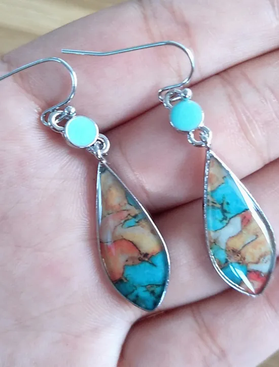 Women's Earrings Ethnic Style Outdoor Color Block Earring Women Trendy Jewelry