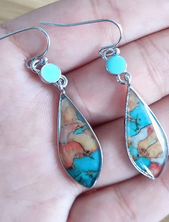 Women's Earrings Ethnic Style Outdoor Color Block Earring Women Trendy Jewelry