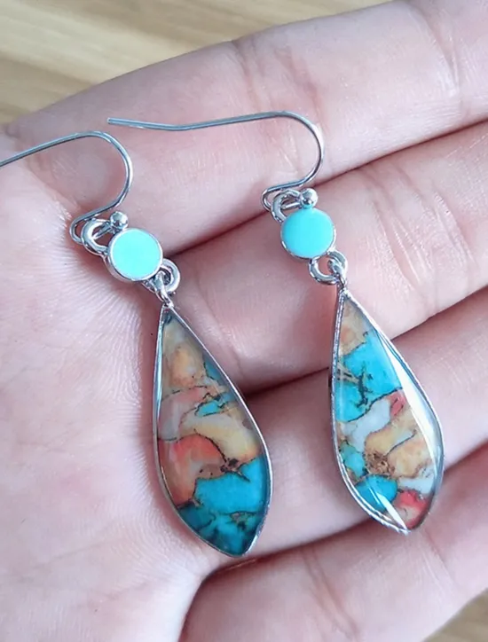 Women's Earrings Ethnic Style Outdoor Color Block Earring Women Trendy Jewelry
