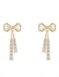 Outlet Women's Earrings Fashion Outdoor Ribbon bow Earring Women Trendy Jewelry