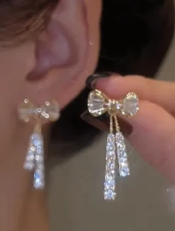 Outlet Women's Earrings Fashion Outdoor Ribbon bow Earring Women Trendy Jewelry