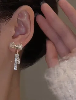 Outlet Women's Earrings Fashion Outdoor Ribbon bow Earring Women Trendy Jewelry
