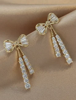 Outlet Women's Earrings Fashion Outdoor Ribbon bow Earring Women Trendy Jewelry