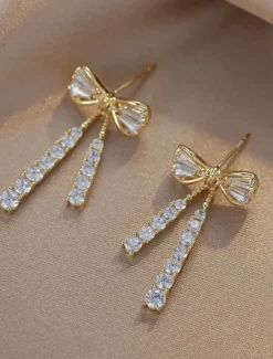 Outlet Women's Earrings Fashion Outdoor Ribbon bow Earring Women Trendy Jewelry