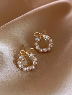 Sale Women's Earrings Fashion Street Ribbon bow Earring Women Trendy Jewelry