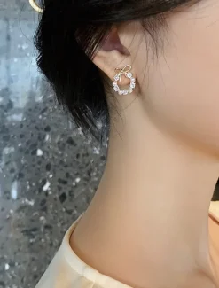 Sale Women's Earrings Fashion Street Ribbon bow Earring Women Trendy Jewelry