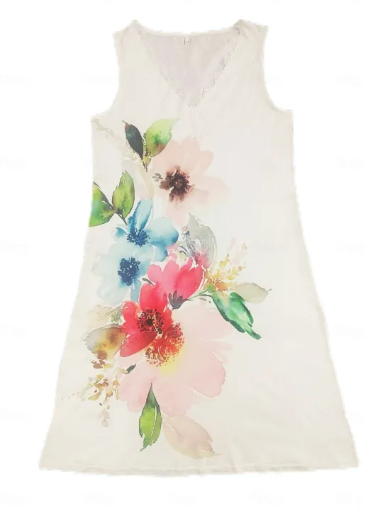 Discount Women's EU / US Size Mini Dress Casual Dress Elegant Dress Elegant Bohemia Vacation Sleeveless Vacation Casual Beach Form Fit Floral Sleeveless V Neck Summer Women Vacation Dresses