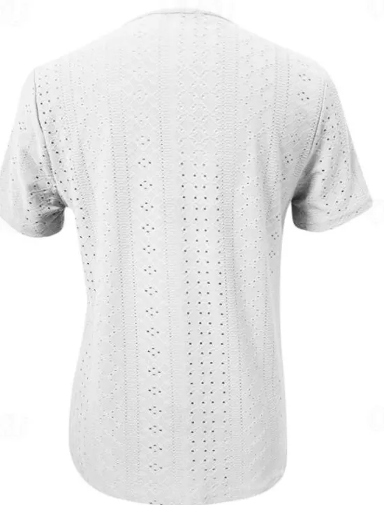 Best Women's Eyelet top Dressy Tops Elegant Stylish Solid Color Buttons Eyelet Short Sleeve Asymmetrical Daily Grass Green White Pink Army Green Blue Summer Women Lace Tops