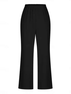 New Women's Fashion Streetwear Daily Pants Sets Sleeveless V Neck Plain Casual Daily Black Navy Blue Green Summer Loose Fit Women Two Piece Sets