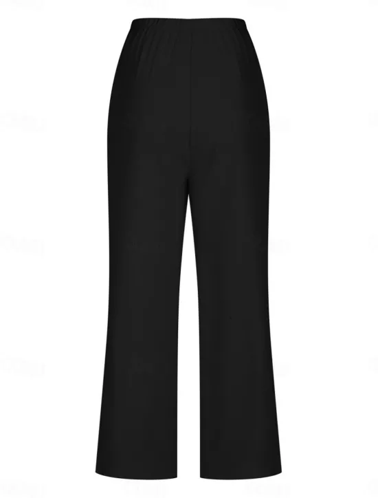 New Women's Fashion Streetwear Daily Pants Sets Sleeveless V Neck Plain Casual Daily Black Navy Blue Green Summer Loose Fit Women Two Piece Sets