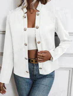 Sale Women's Fashion Streetwear Blazer Sweatpants Long Sleeve Shirt Collar Plain Work WorkWear Black White Navy Blue Fall Regular Fit Women Two Piece Sets|Blazers & Suits