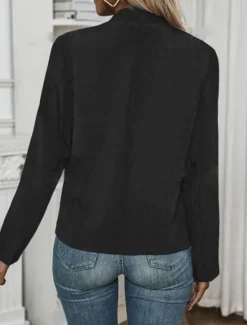Sale Women's Fashion Streetwear Blazer Sweatpants Long Sleeve Shirt Collar Plain Work WorkWear Black White Navy Blue Fall Regular Fit Women Two Piece Sets|Blazers & Suits