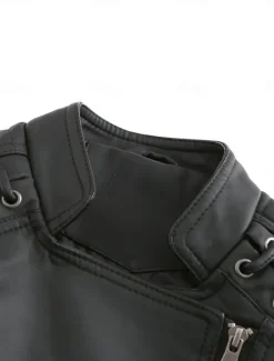 Outlet Women's Faux Leather Jacket Outdoor Street Daily Wear Fall Winter Short Coat Regular Fit Thermal Warm Breathable Stylish Casual Jacket Long Sleeve Plain with Pockets Full Zip Black Pink Red Women Jackets