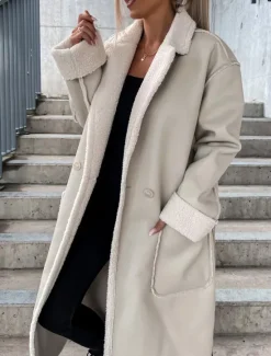 Women's Faux Leather Jacket Winter Coat Winter Jacket Windproof Warm Work Street Daily Wear Vacation Pocket Single Breasted Turndown Casual Street Style Solid Color Loose Fit Outerwear Long Sleeve Women Jackets|Coats & Trench Coats