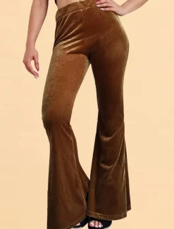Clearance Women's Flared Pants Chinos Fashion Streetwear Casual Full Length High Waist Plain Comfy Soft Comfortable Stretchy Outdoor Street Black Red Coffee Gray Spring Winter Slim Fit Women Leggings