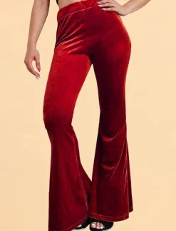 Clearance Women's Flared Pants Chinos Fashion Streetwear Casual Full Length High Waist Plain Comfy Soft Comfortable Stretchy Outdoor Street Black Red Coffee Gray Spring Winter Slim Fit Women Leggings