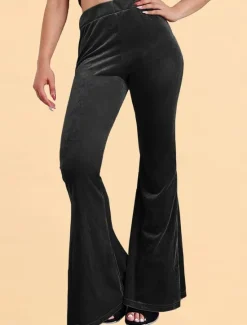 Clearance Women's Flared Pants Chinos Fashion Streetwear Casual Full Length High Waist Plain Comfy Soft Comfortable Stretchy Outdoor Street Black Red Coffee Gray Spring Winter Slim Fit Women Leggings