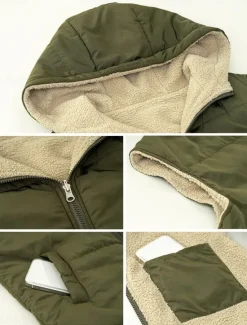 Women's Fleece Jacket Fleece Vest Teddy Coat Warm Breathable Zipper Pocket Fleece Lined Casual Plain Vacation Street Daily Wear Going out Zipper Regular Hoodie Regular Fit Sleeveless Outerwear Gray Women Puffers & Parka