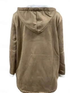Sale Women's Fleece Jacket Teddy Coat Hoodie Jacket Warm Breathable Pocket Fleece Lined Casual Plain Vacation Street Daily Wear Going out Single Breasted Regular Hoodie Regular Fit Long Sleeve Outerwear Women Puffers & Parka|Jackets
