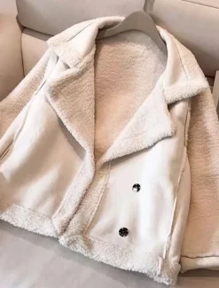 Hot Women's Fleece Jacket Teddy Coat Hoodie Jacket Warm Breathable Buttons Pocket Fleece Lined Casual Plain Vacation Street Daily Wear Going out Single Breasted Regular Turndown Regular Fit Long Sleeve Women Puffers & Parka|Jackets