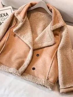 Hot Women's Fleece Jacket Teddy Coat Hoodie Jacket Warm Breathable Buttons Pocket Fleece Lined Casual Plain Vacation Street Daily Wear Going out Single Breasted Regular Turndown Regular Fit Long Sleeve Women Puffers & Parka|Jackets