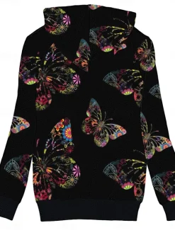 Sale Women's Fleece Jacket Teddy Coat Hoodie Jacket Warm Breathable Zipper Pocket Fleece Lined Casual Butterfly Vacation Street Daily Wear Going out Zipper Regular Hoodie Regular Fit Long Sleeve Outerwear Women Jackets|Fleece-Lined Jackets