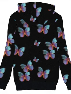 Sale Women's Fleece Jacket Teddy Coat Hoodie Jacket Warm Breathable Zipper Pocket Fleece Lined Casual Butterfly Vacation Street Daily Wear Going out Zipper Regular Hoodie Regular Fit Long Sleeve Outerwear Women Jackets|Fleece-Lined Jackets