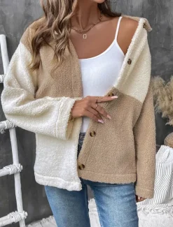 Discount Women's Fleece Jacket Teddy Coat Warm Breathable Buttons Pocket Fleece Lined Casual Plain Vacation Street Daily Wear Going out Single Breasted Regular Turndown Regular Fit Long Sleeve Outerwear Women Jackets
