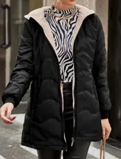 Best Women's Fleece Jacket Teddy Coat Hoodie Jacket Warm Breathable Zipper Pocket Fleece Lined Casual Plain Vacation Street Daily Wear Going out Zipper Regular Hoodie Regular Fit Long Sleeve Outerwear Women Puffers & Parka