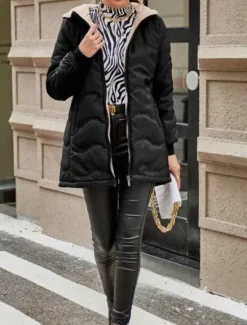 Best Women's Fleece Jacket Teddy Coat Hoodie Jacket Warm Breathable Zipper Pocket Fleece Lined Casual Plain Vacation Street Daily Wear Going out Zipper Regular Hoodie Regular Fit Long Sleeve Outerwear Women Puffers & Parka