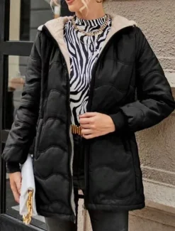 Best Women's Fleece Jacket Teddy Coat Hoodie Jacket Warm Breathable Zipper Pocket Fleece Lined Casual Plain Vacation Street Daily Wear Going out Zipper Regular Hoodie Regular Fit Long Sleeve Outerwear Women Puffers & Parka