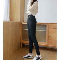 Clearance Women's Fleece Pants Leggings Sports Streetwear Full Length High Waist Solid Colored Tummy Control Butt Lift Warm High Elasticity Yoga Winter Dark Grey Black Winter Women Leggings
