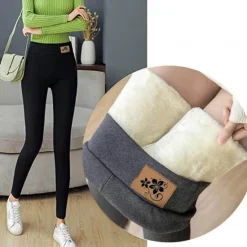 Clearance Women's Fleece Pants Pants Trousers Leggings Casual Lounge Full Length High Waist Patterned Elastic Waistband High Cut Thermal Warm High Elasticity Vacation Office black11 Grey11 Fall & Winter Women Leggings