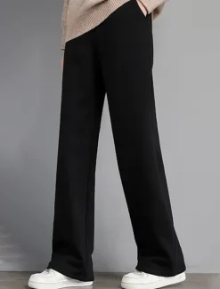 Discount Women's Fleece Pants Sweatpants Pants Trousers Full Length Fashion Streetwear Street Daily Black Grey M L Winter Women Pants