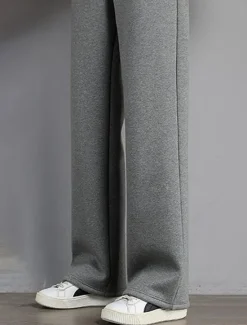 Discount Women's Fleece Pants Sweatpants Pants Trousers Full Length Fashion Streetwear Street Daily Black Grey M L Winter Women Pants