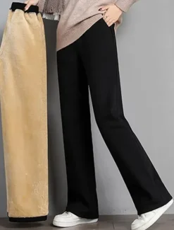 Discount Women's Fleece Pants Sweatpants Pants Trousers Full Length Fashion Streetwear Street Daily Black Grey M L Winter Women Pants