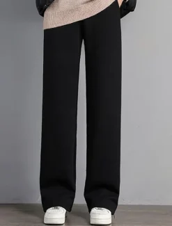 Discount Women's Fleece Pants Sweatpants Pants Trousers Full Length Fashion Streetwear Street Daily Black Grey M L Winter Women Pants