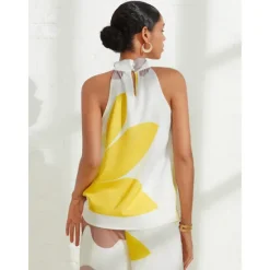 New Women's Floral Daily Wear Vacation Casual Daily Sleeveless Floral Style Sleeveless Halter Neck Summer Women Tank Tops & Camis