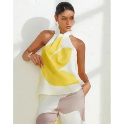 New Women's Floral Daily Wear Vacation Casual Daily Sleeveless Floral Style Sleeveless Halter Neck Summer Women Tank Tops & Camis