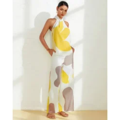 New Women's Floral Daily Wear Vacation Casual Daily Sleeveless Floral Style Sleeveless Halter Neck Summer Women Tank Tops & Camis