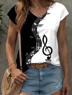 Sale Women's Graphic Geometric Striped Camisole Tank Top Vintage Stylish Casual Sleeveless V Neck Regular Tops Daily Print Black and White White / Black White Summer Women Tank Tops & Camis