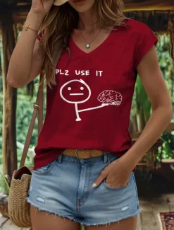 Best Women's Graphic Letter Camisole Tank Top Vintage Stylish Classic Sleeveless Short Sleeve V Neck Regular Tops Daily Vacation Wear Print Black White Yellow Red Blue Summer Spring Women Tank Tops & Camis